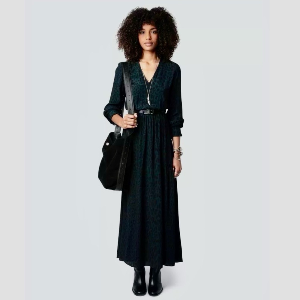ZADIG & VOLTAIRE French Luxury Rabella Leopard Print Dress
